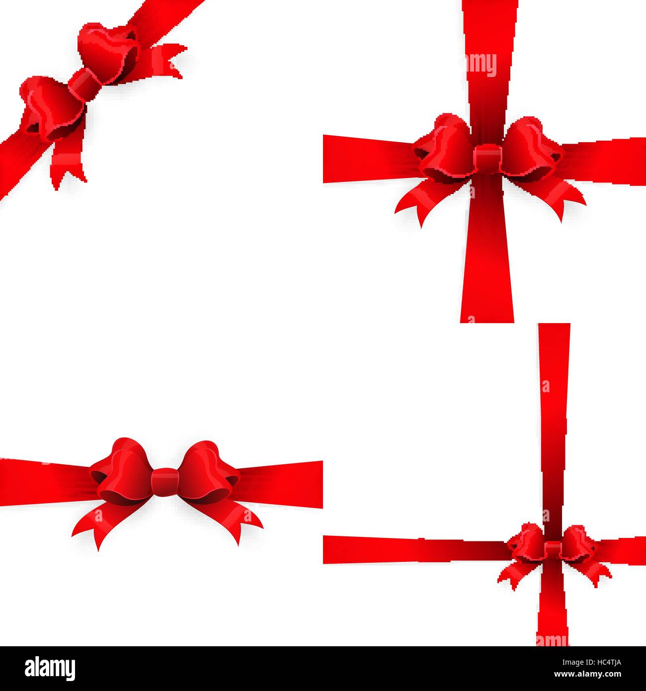 Red ribbon with bow on a white background. EPS 10 Stock Vector Image ...
