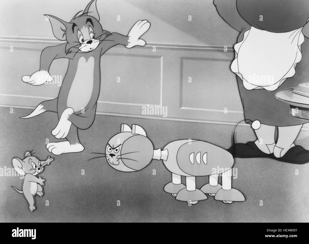 Destructive Christmas Monet PUSH BUTTON KITTY, from left: Jerry Mouse, Tom Cat, Mammy Two-Shoes, 1952  Stock Photo - Alamy