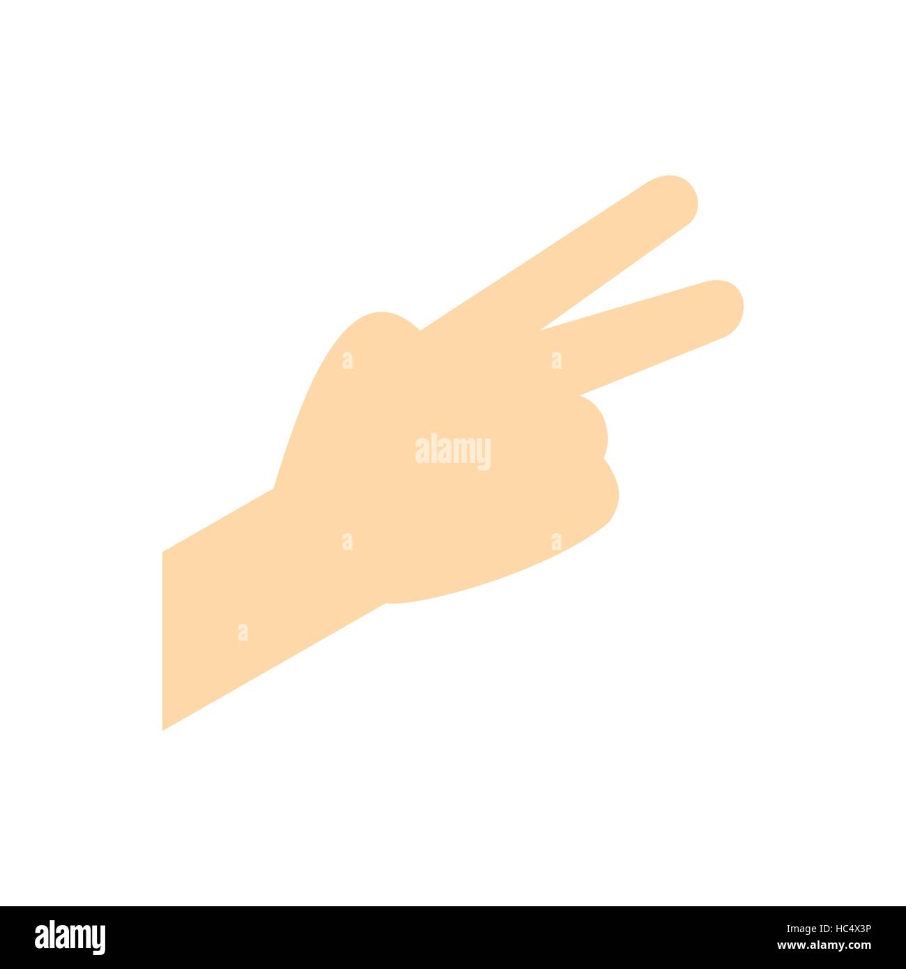 Hand with two fingers flat icon Stock Vector Image & Art - Alamy