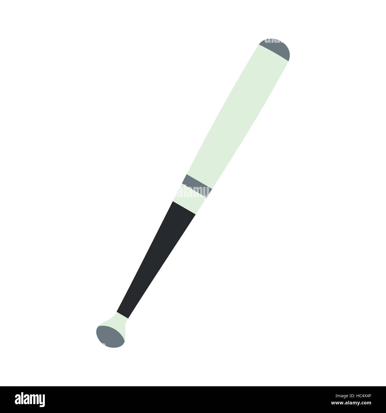 Metallic baseball bat flat icon Stock Vector