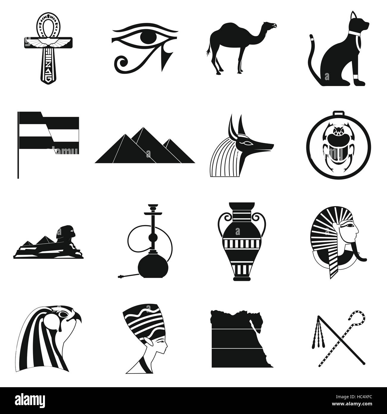 Egypt icons black Stock Vector Image & Art - Alamy