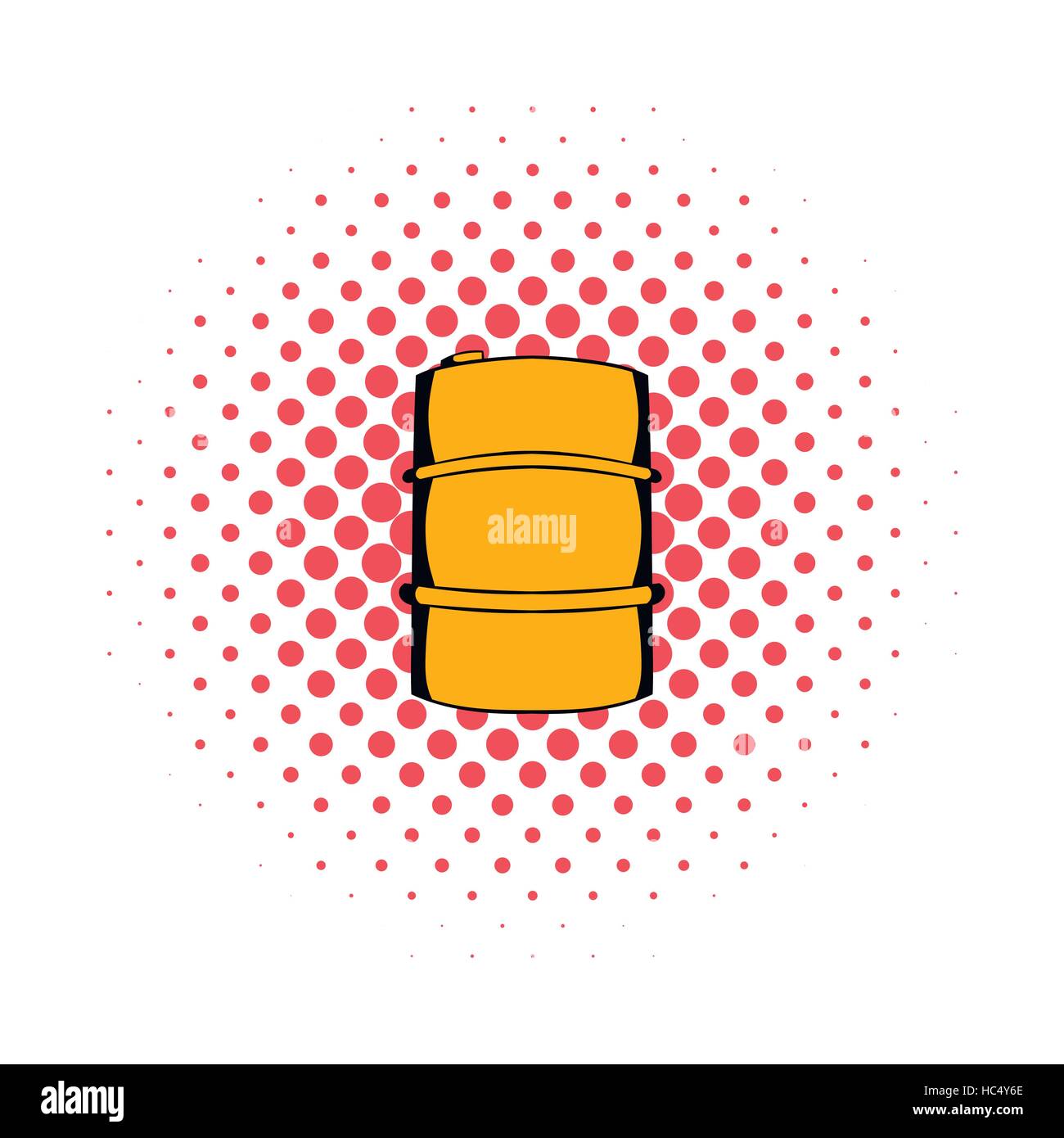 Metal barrel comics icon Stock Vector