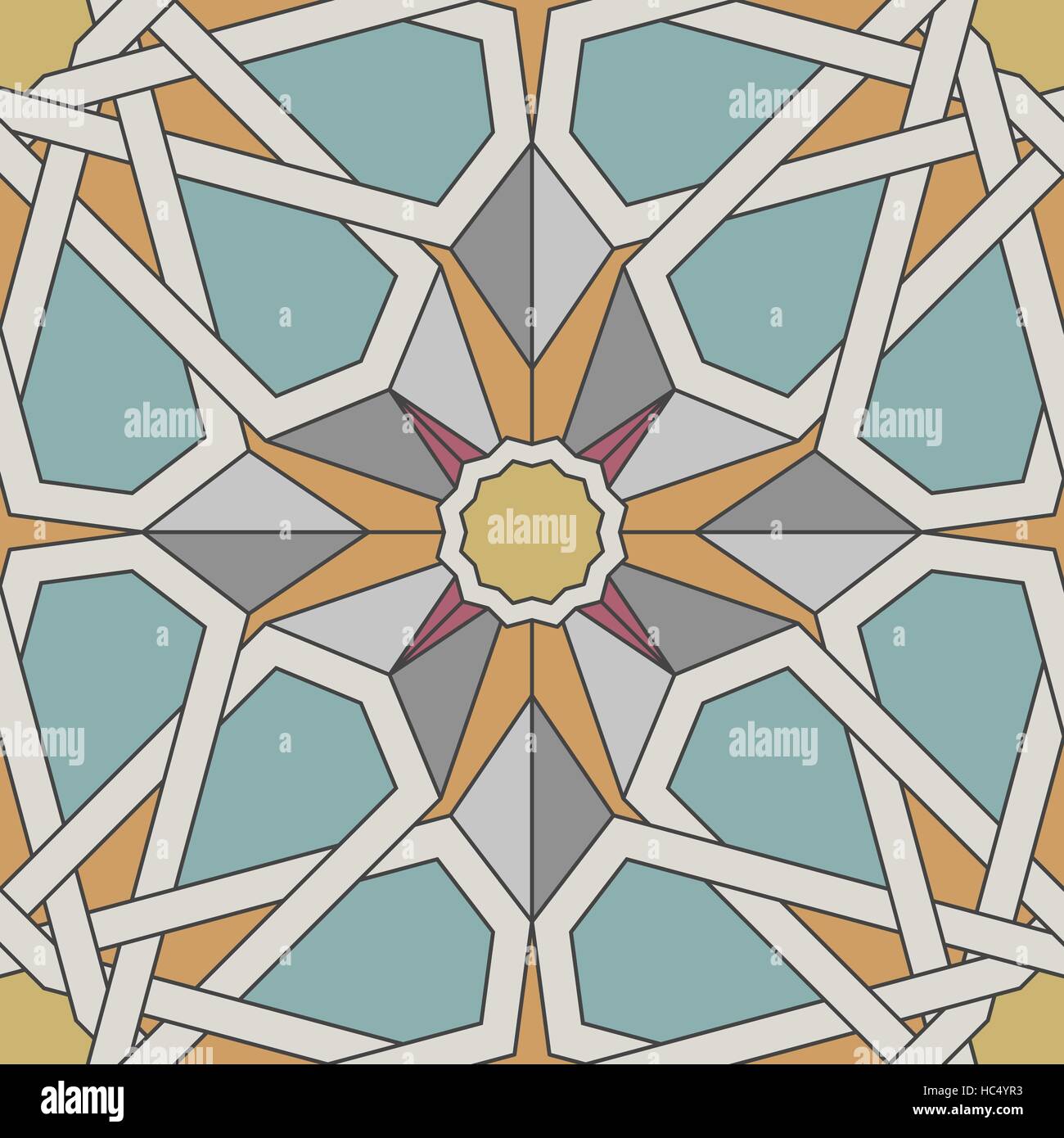 Arabesque. Seamless pattern in Moroccan style tile. Islamic traditional