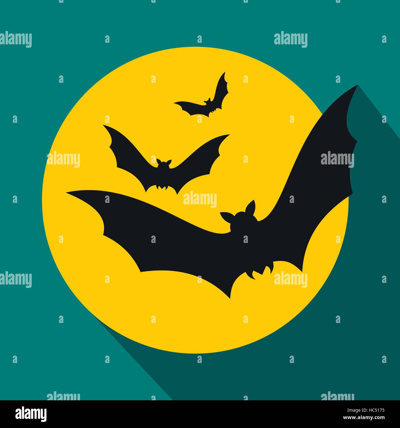 Bats fly moon icon hi-res stock photography and images - Alamy
