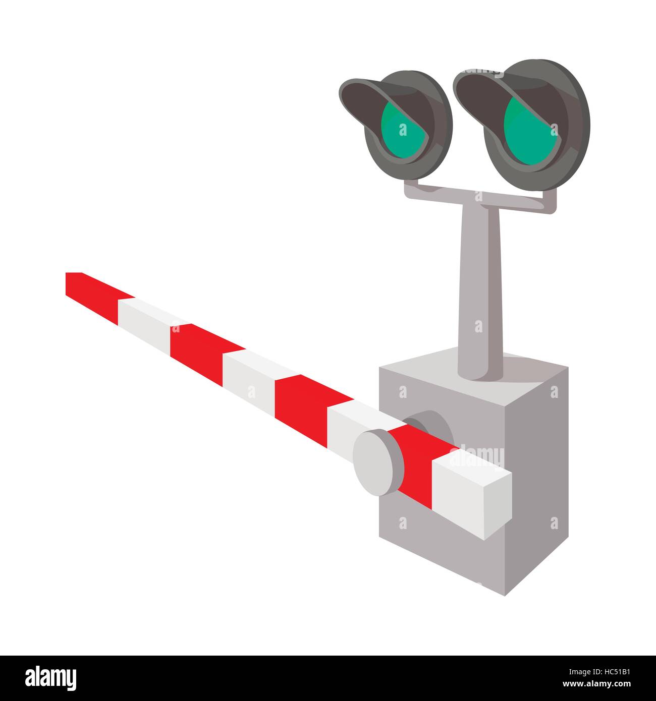 Railroad crossing sign cartoon icon Stock Vector