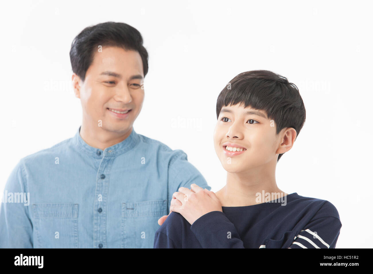 Portrait of loving father and son Stock Photo