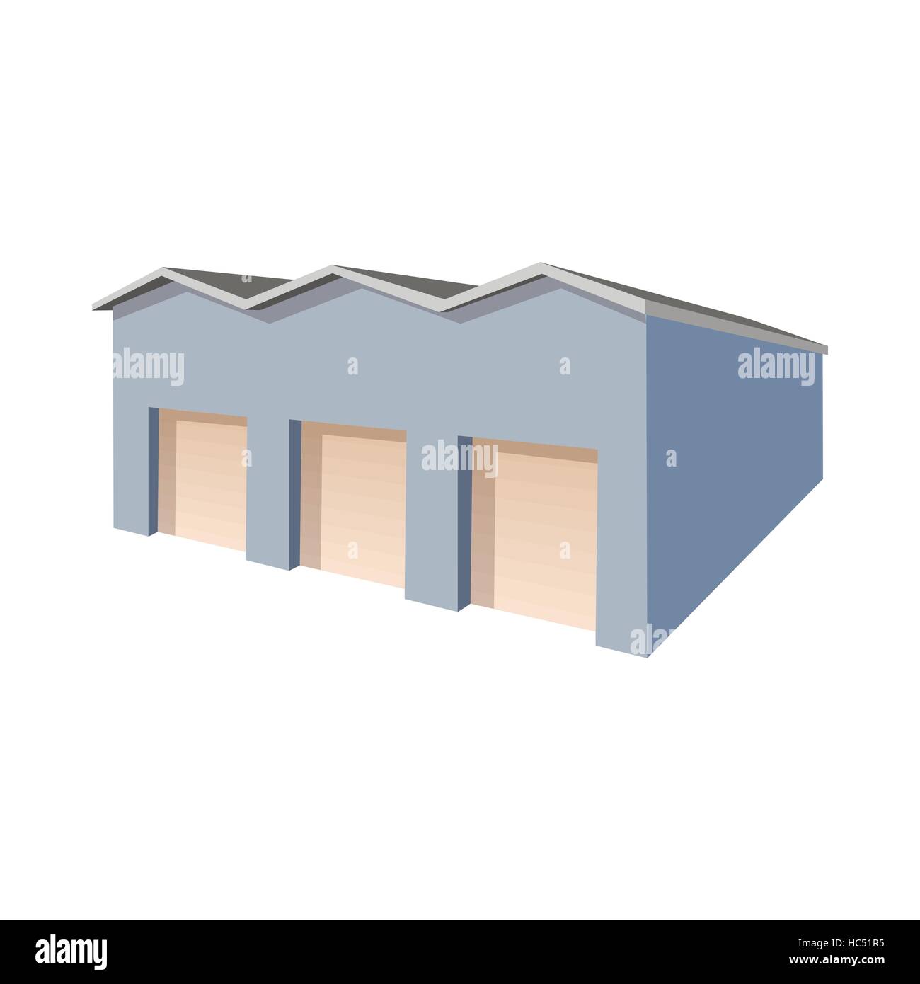 Commercial warehouse with roller doors icon Stock Vector Image & Art ...