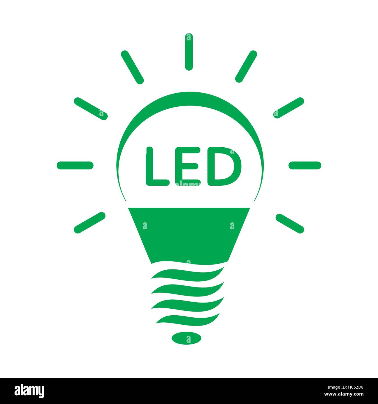 Shining LED bulb icon, simple style Stock Vector Image & Art - Alamy