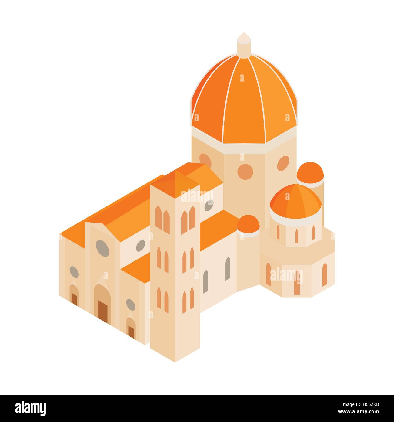 Roman Cathedral icon in isometric 3d style Stock Vector