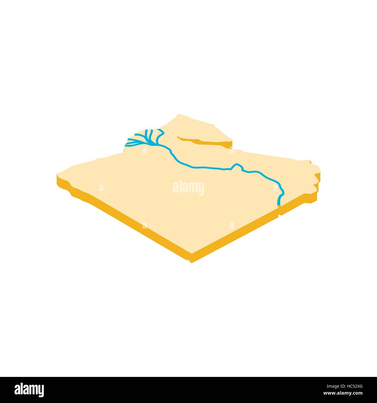 Nile river icon, isometric 3d style Stock Vector