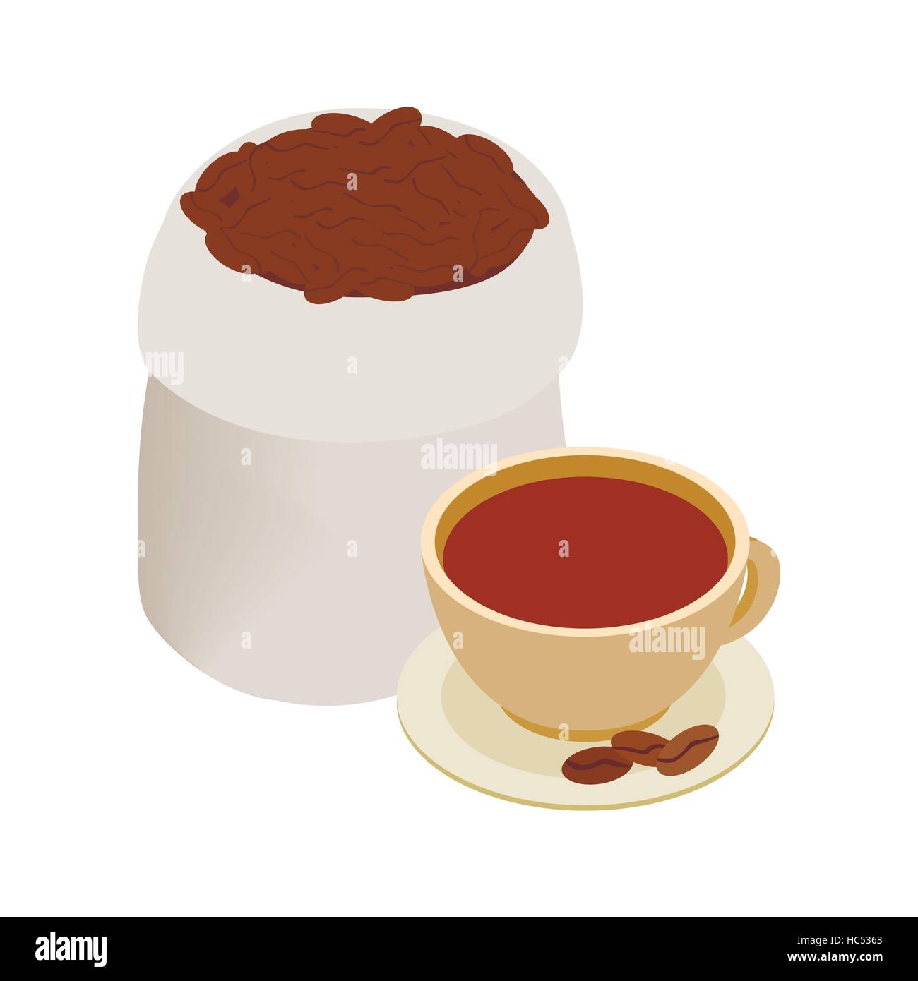 Cup of coffee and coffee beans icon Stock Vector Image & Art - Alamy