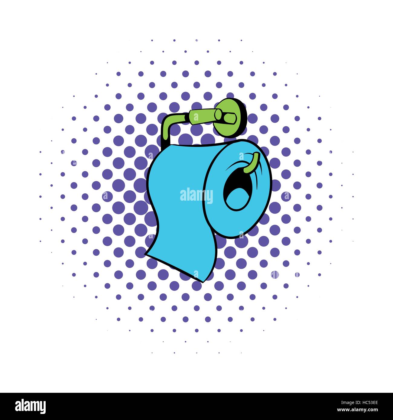 Toilet paper icon, comics style Stock Vector