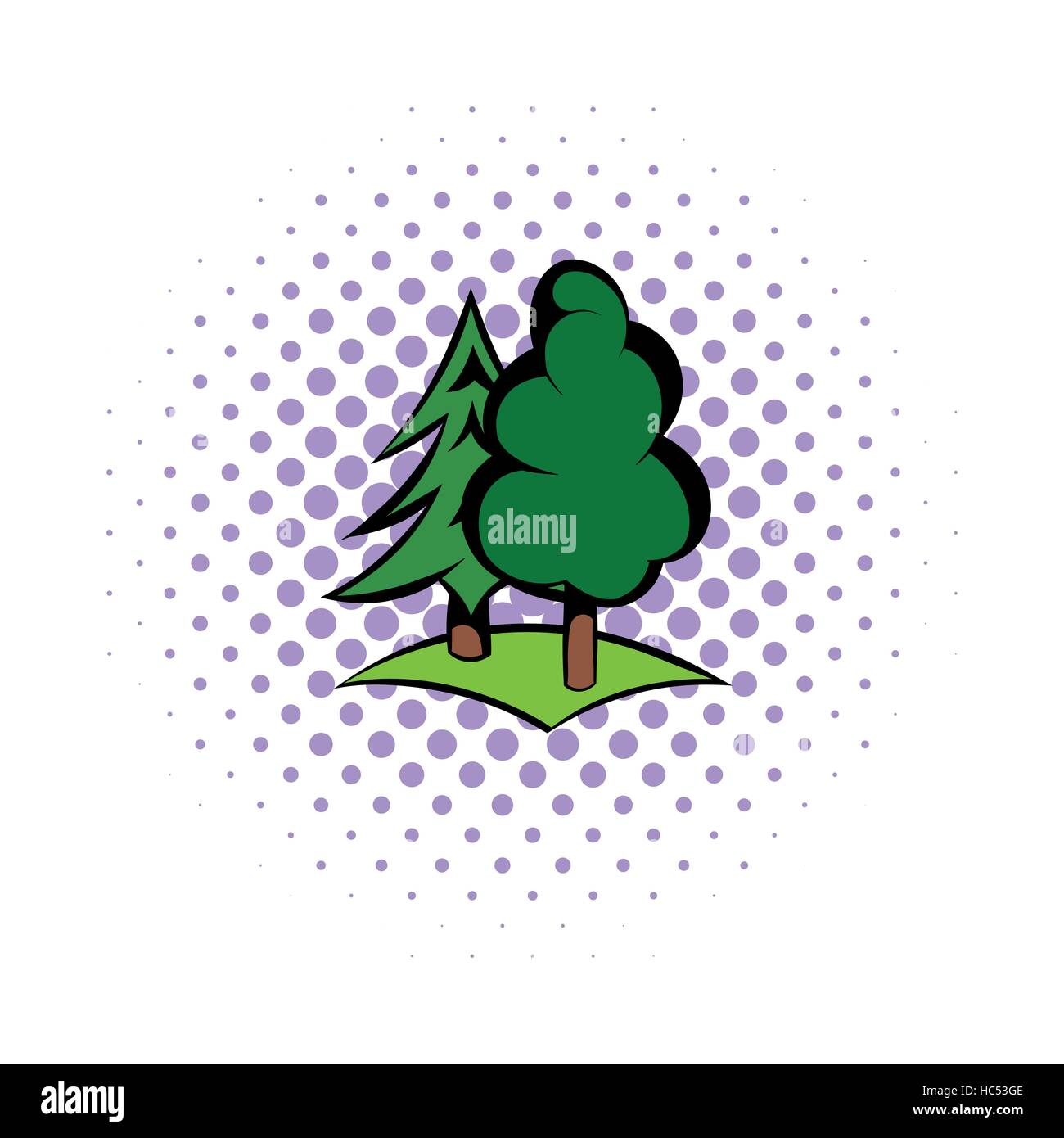 Green forest icon, comics style Stock Vector Image & Art - Alamy