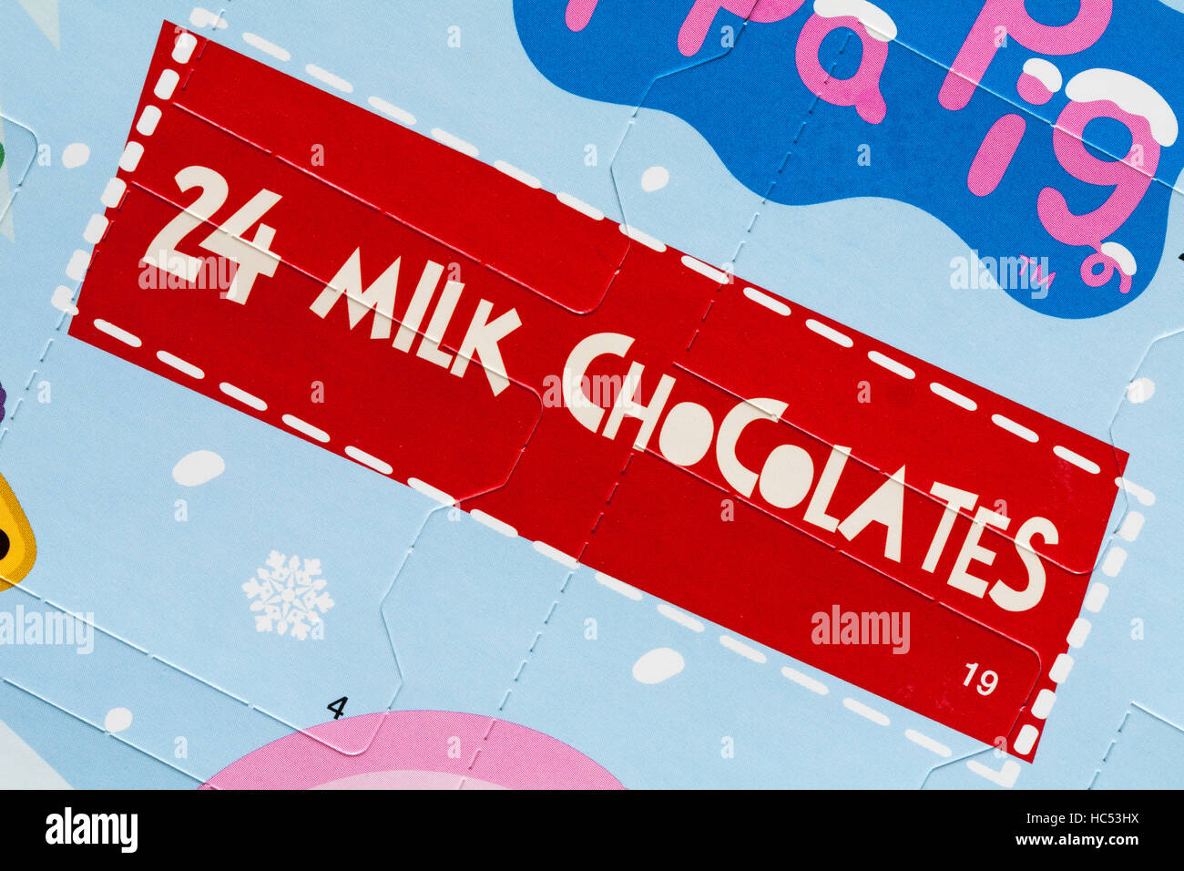 Detail of Kinnerton milk chocolate Peppa Pig advent calendar