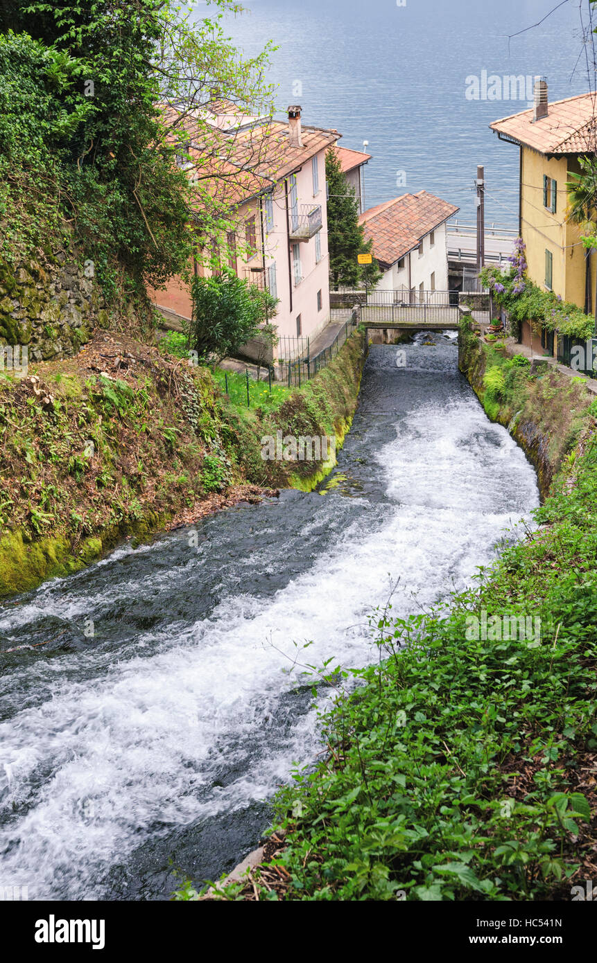 Fiumelatte Lago di Como (shortest Italian river) Stock Photo