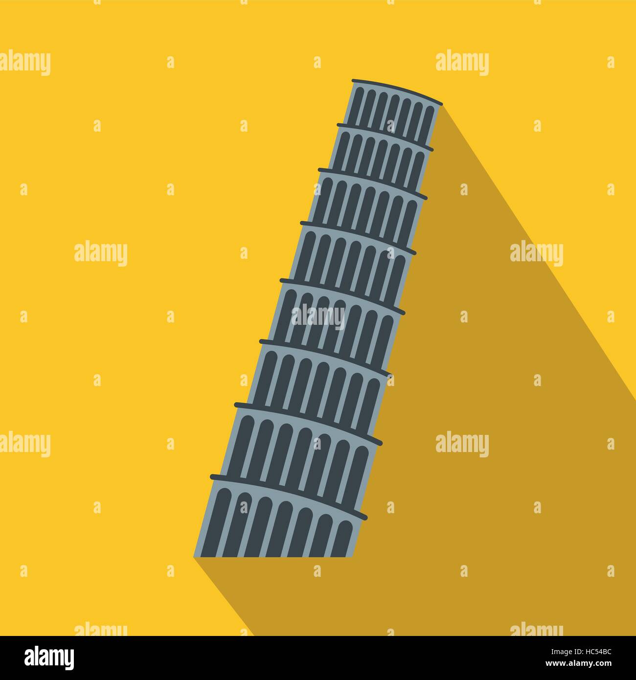 Pisa Tower icon, flat style Stock Vector