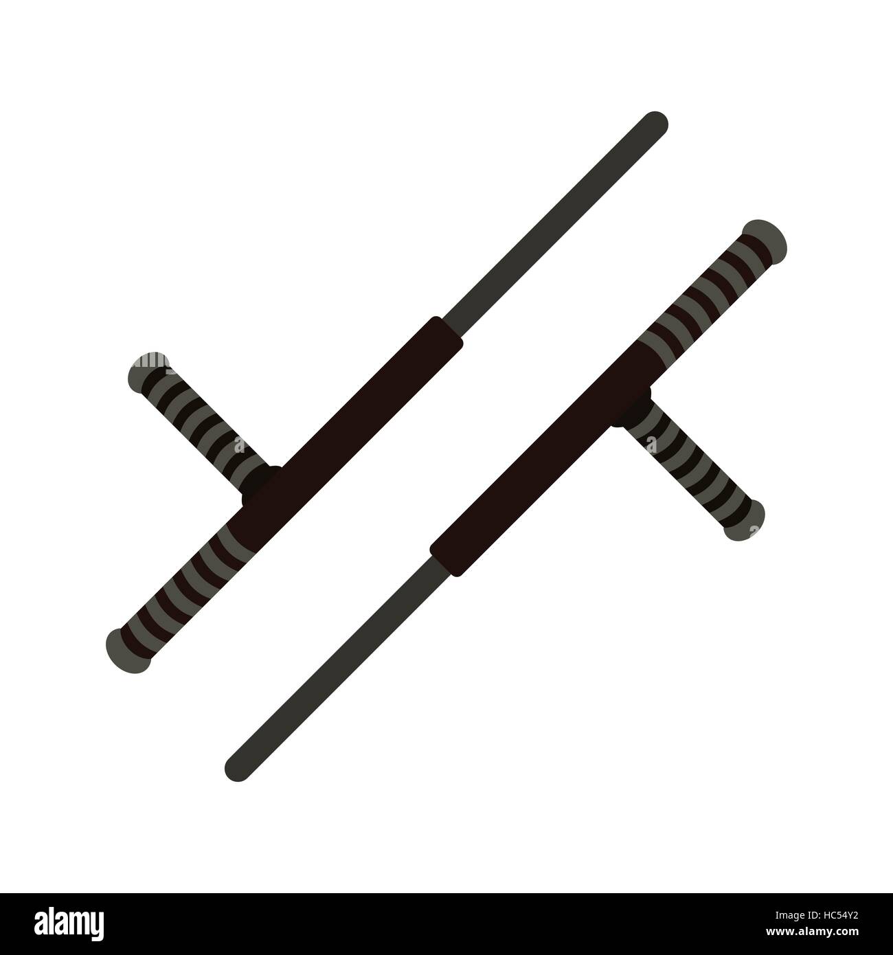 Tonfa weapon flat icon Stock Vector