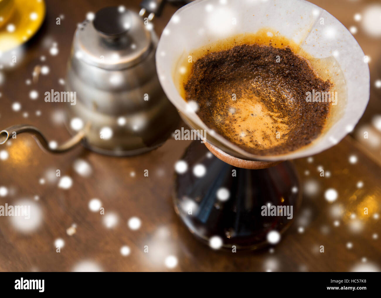 close up of coffeemaker and coffee pot Stock Photo