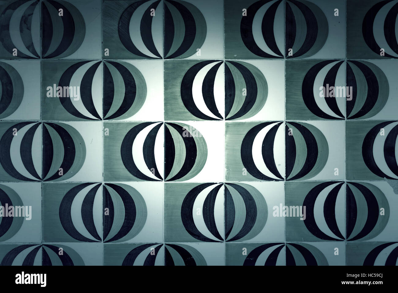 Tiles with circles in front of building, ceramics Stock Photo - Alamy