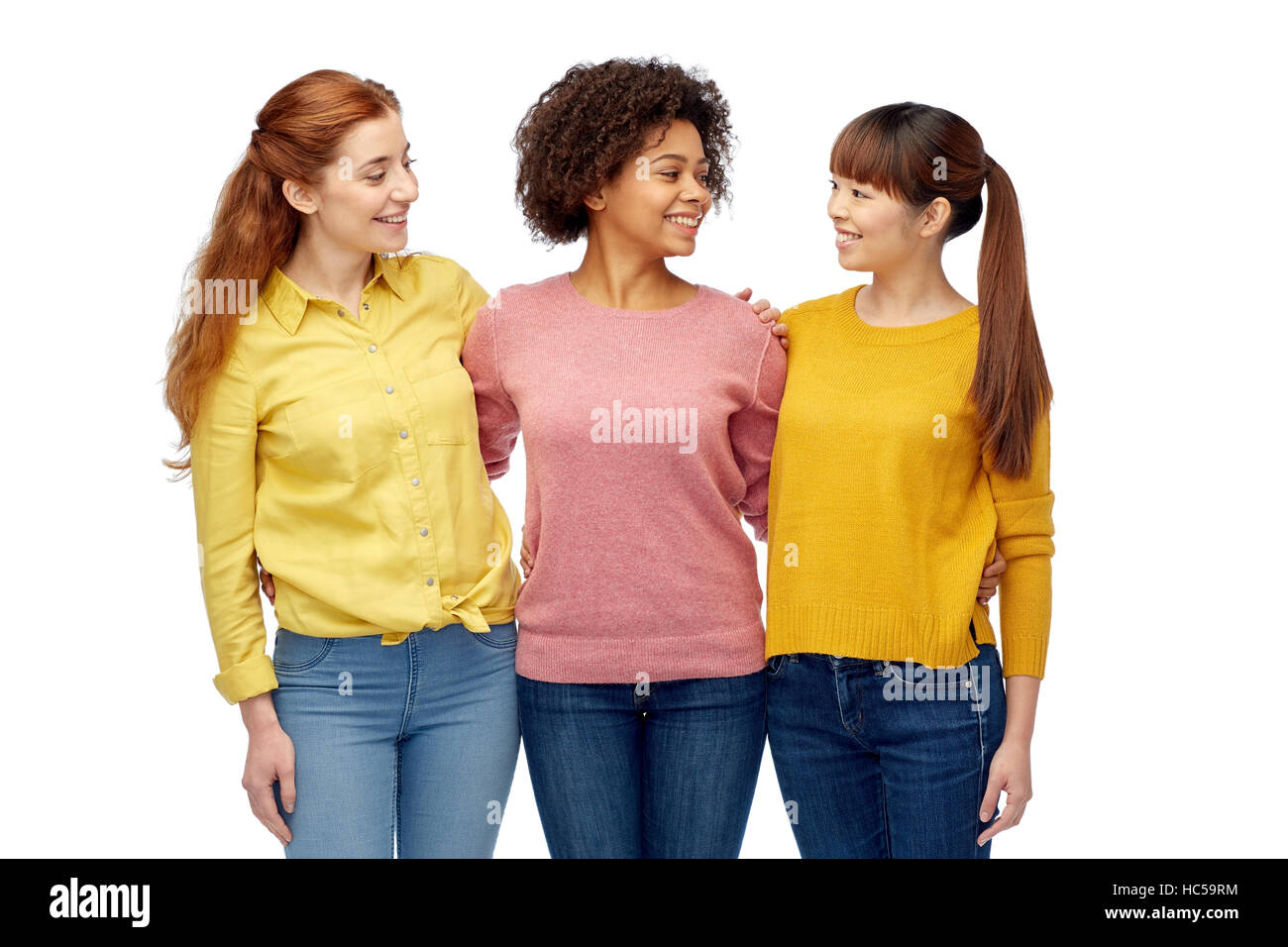 International Group Of Happy Smiling Women Stock Photo - Alamy