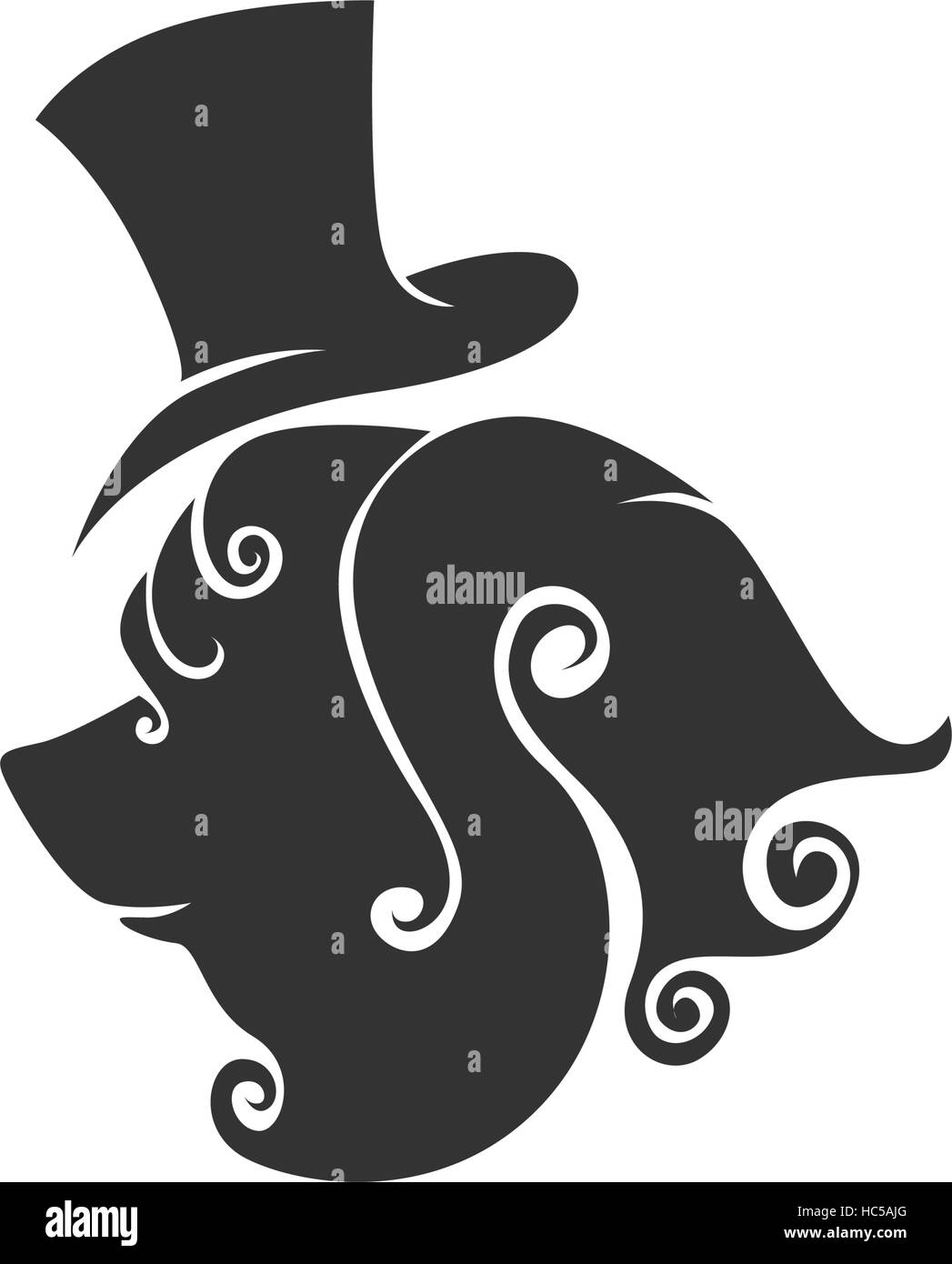 Lion head with a top hat. Vector illustration Stock Vector Image & Art ...