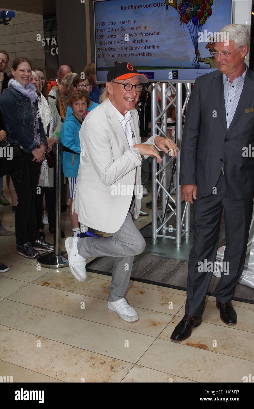 Comedian Otto Waalkes opening his new exhibition at Hamburg shopping ...