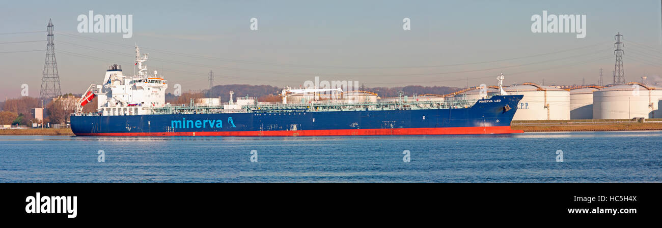 Oil Tanker, Port, Le Havre, Normandy, France Stock Photo
