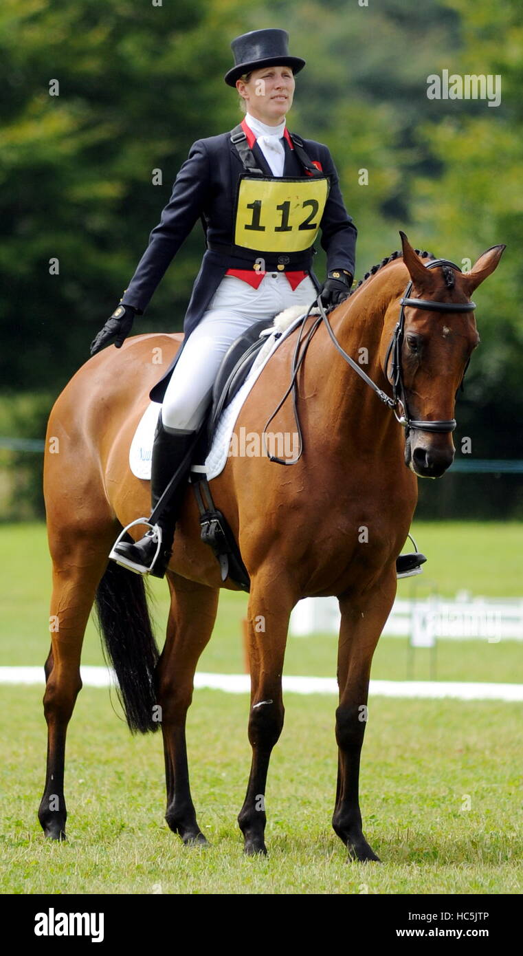 Zara Phillips competes in the dressage at The Festival of British Eventing  held at Gatcombe Park Featuring: Zara Phillips Where: Gloucester, United  Kingdom When: 05 Aug 2016 Stock Photo - Alamy