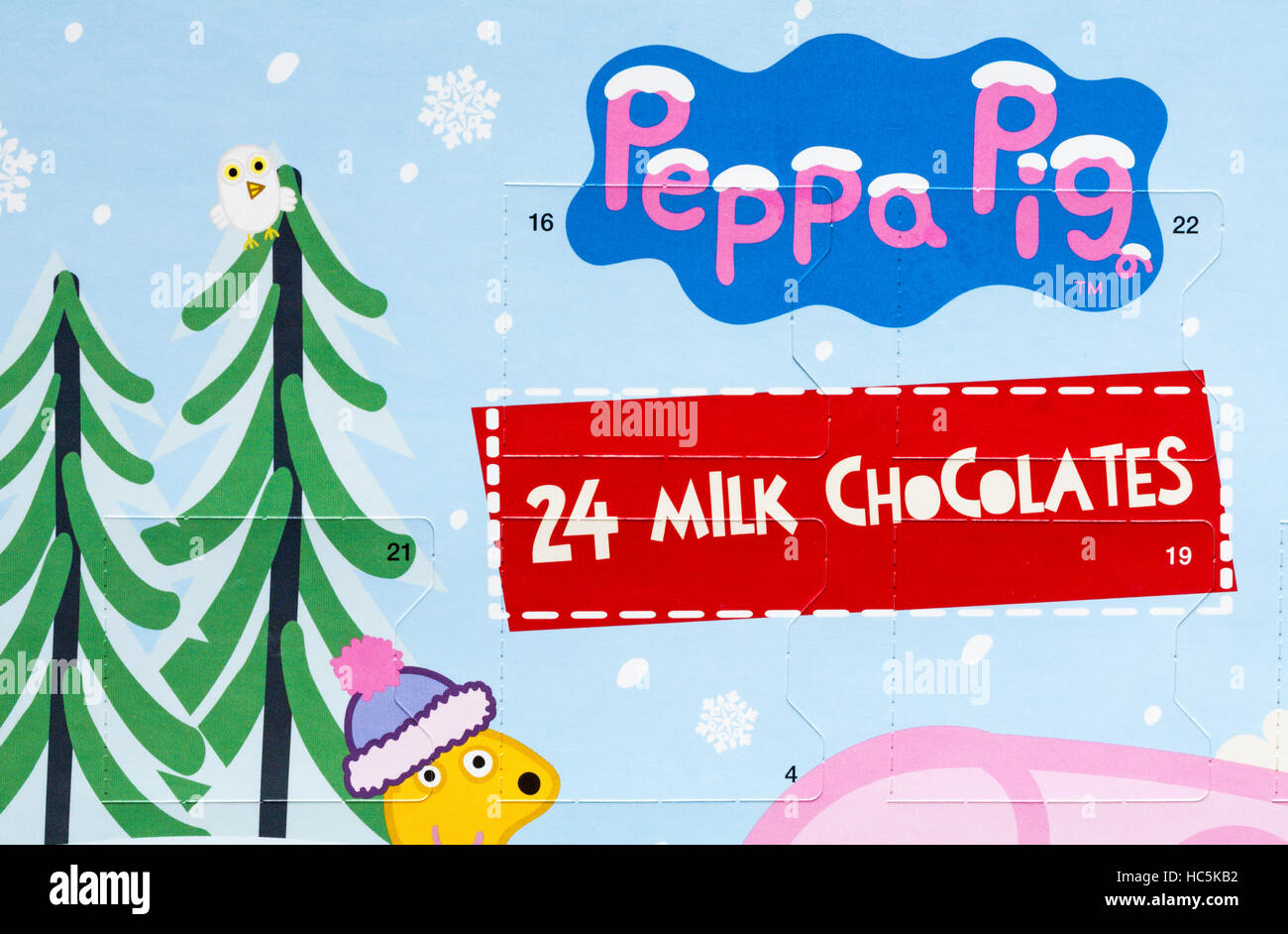 Detail of Kinnerton milk chocolate Peppa Pig advent calendar