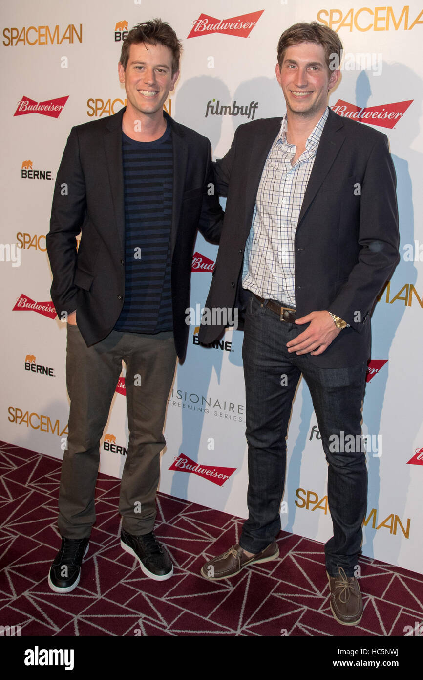 Ben Lyons and Sean Carey attending the premiere of Orion Pictures' 'Spaceman' at The London Hotel in West Hollywood, California.  Featuring: Ben Lyons, Sean Carey Where: Los Angeles, California, United States When: 07 Aug 2016 Stock Photo