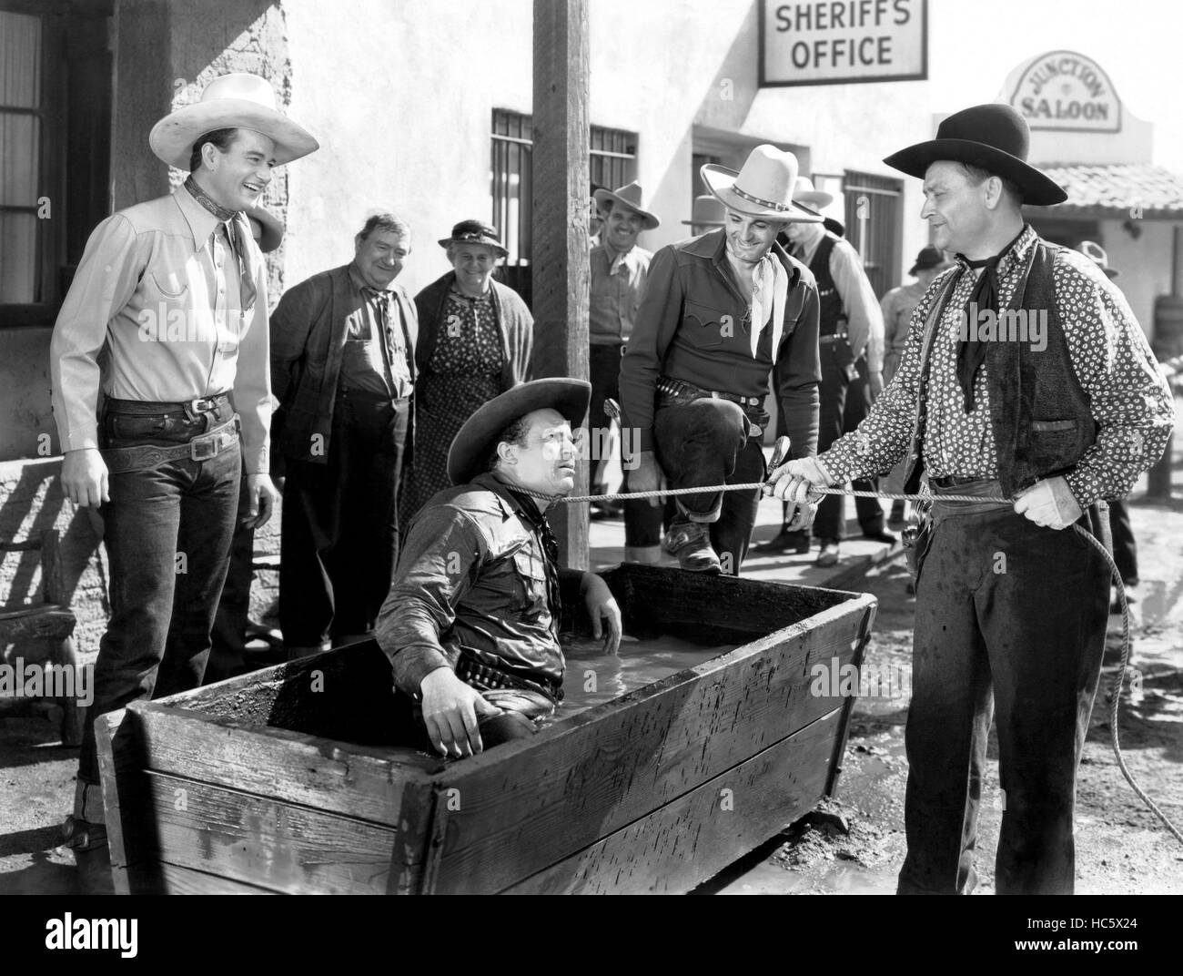 SANTA FE STAMPEDE, John Wayne, Ray Corrigan, Max Terhune, 1938 Stock Photo Alamy