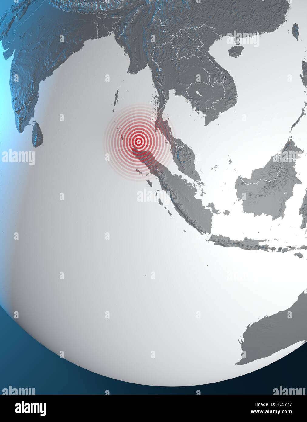 Sumatra, earthquake of Sumatra island, Indonesia map Stock Photo