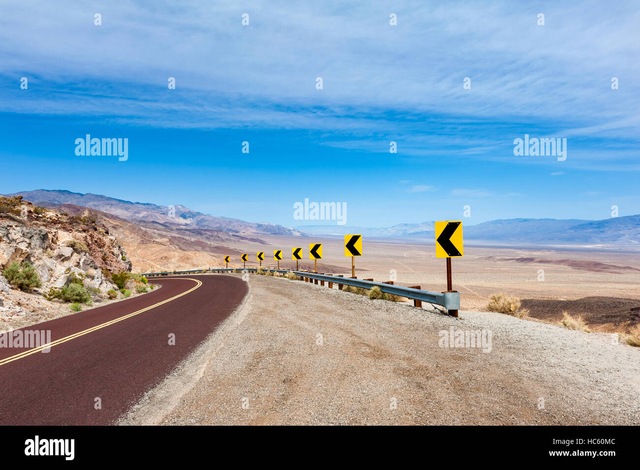 Road leading to Death Valley National Park Stock Photo