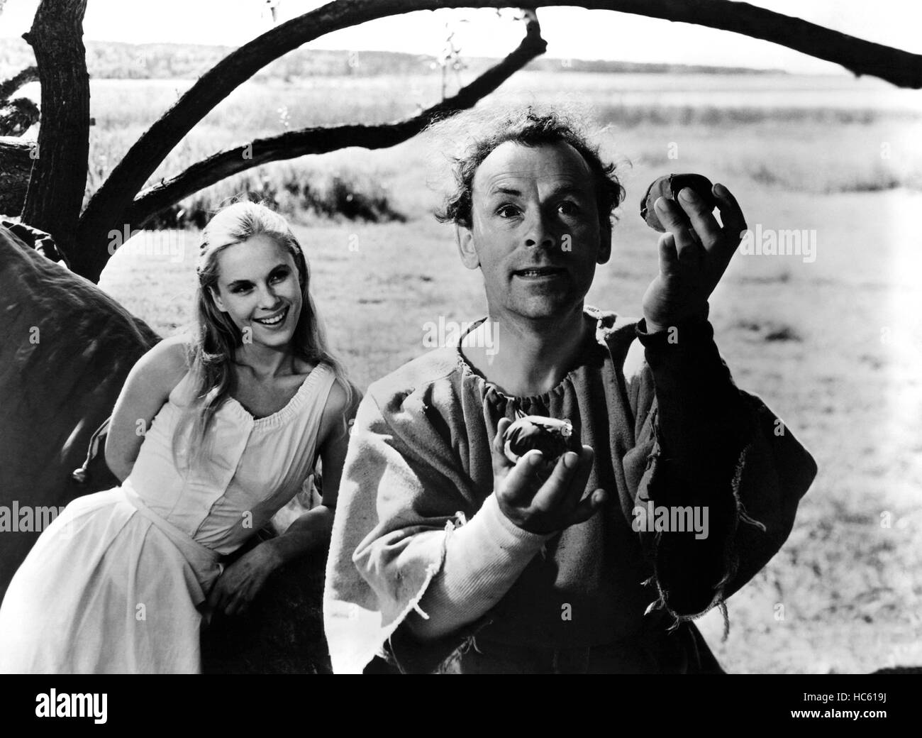 THE SEVENTH SEAL, Bibi Andersson, Nils Poppe, 1957 Stock Photo