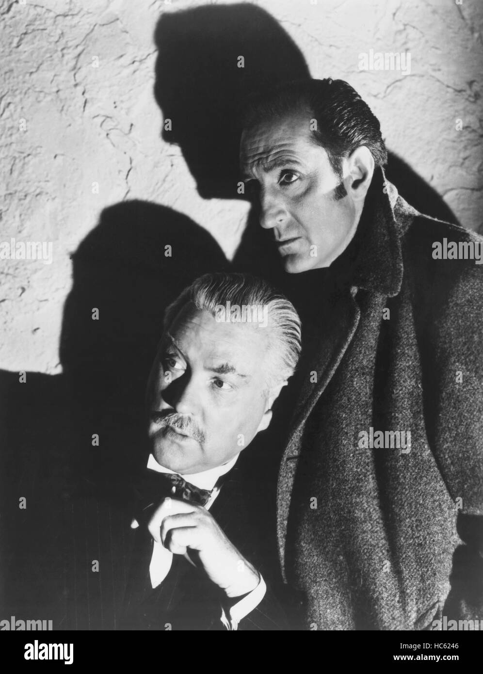 SHERLOCK HOLMES FACES DEATH, from left: Nigel Bruce, Basil Rathbone ...