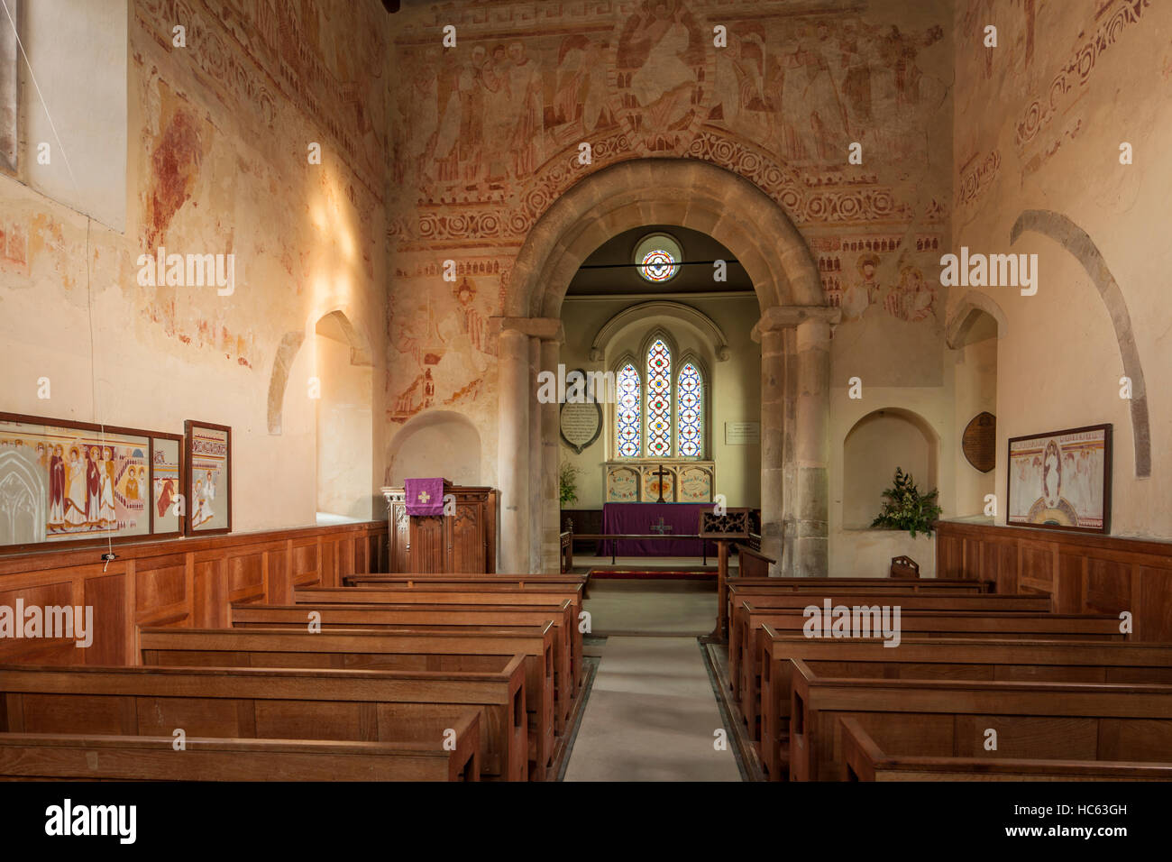 Medieval wall paintings in St John's church, Clayton, West Sussex