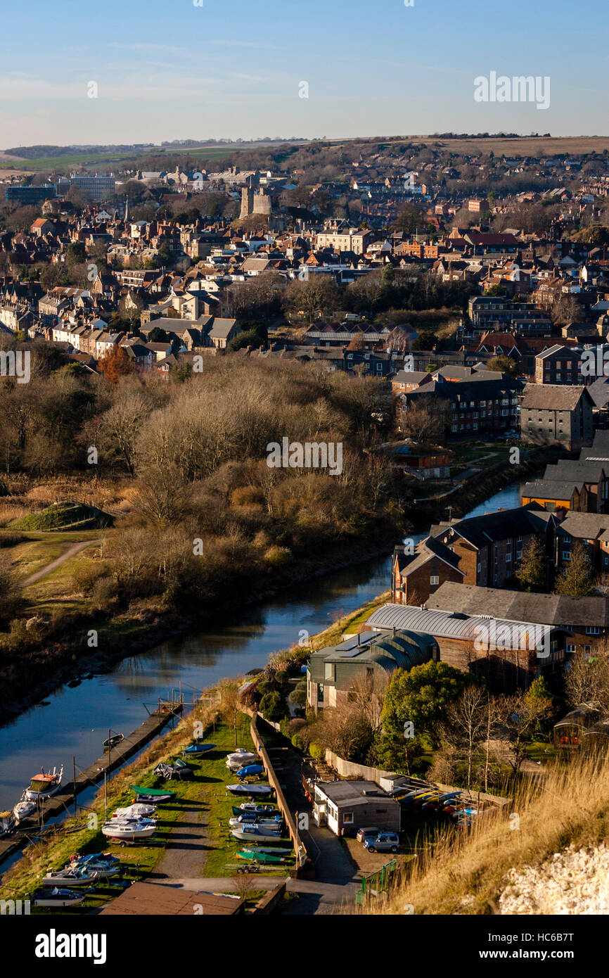 An Elevated View Of The Town Of Lewes, East Sussex, UK Stock Photo