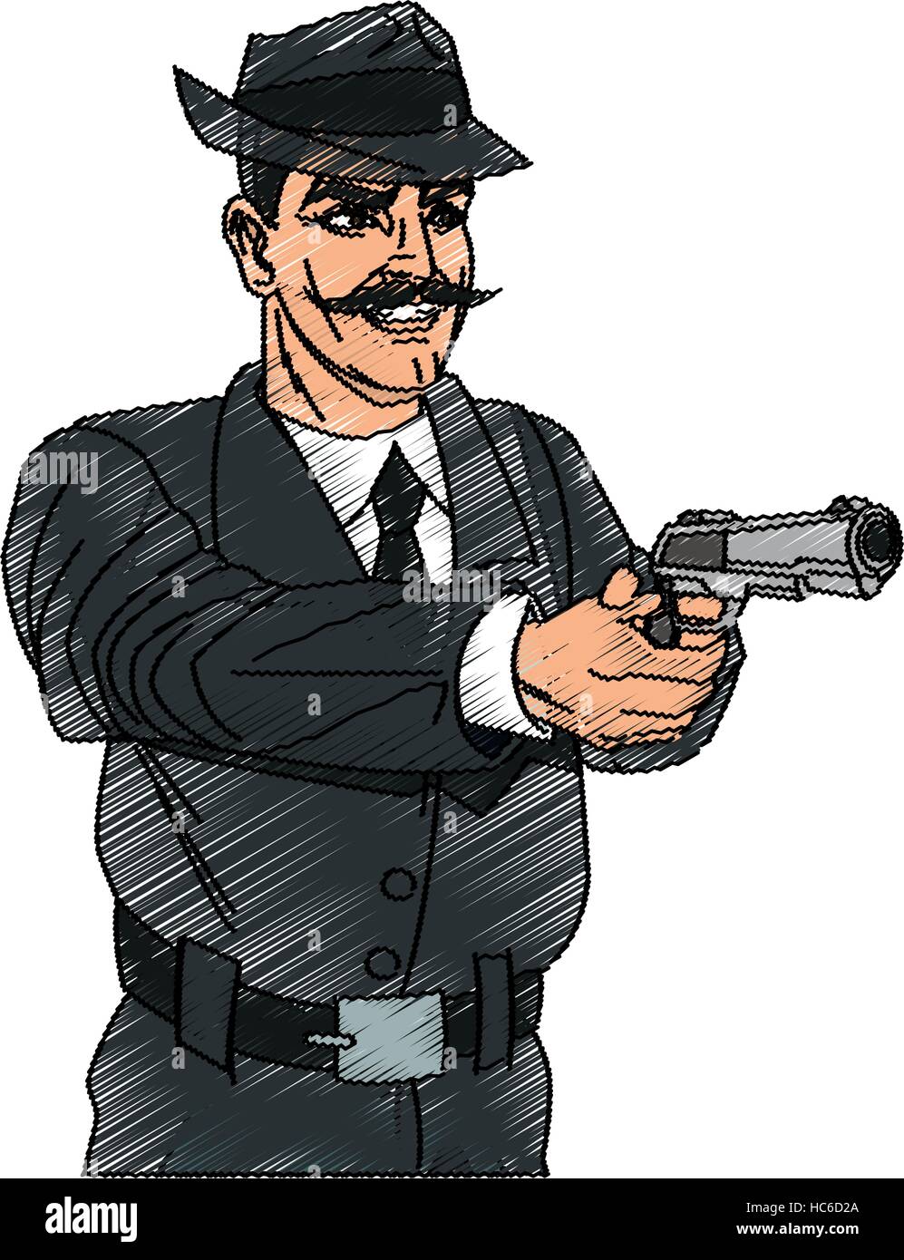 Man Cartoon With Gun Design Stock Vector Image Art Alamy