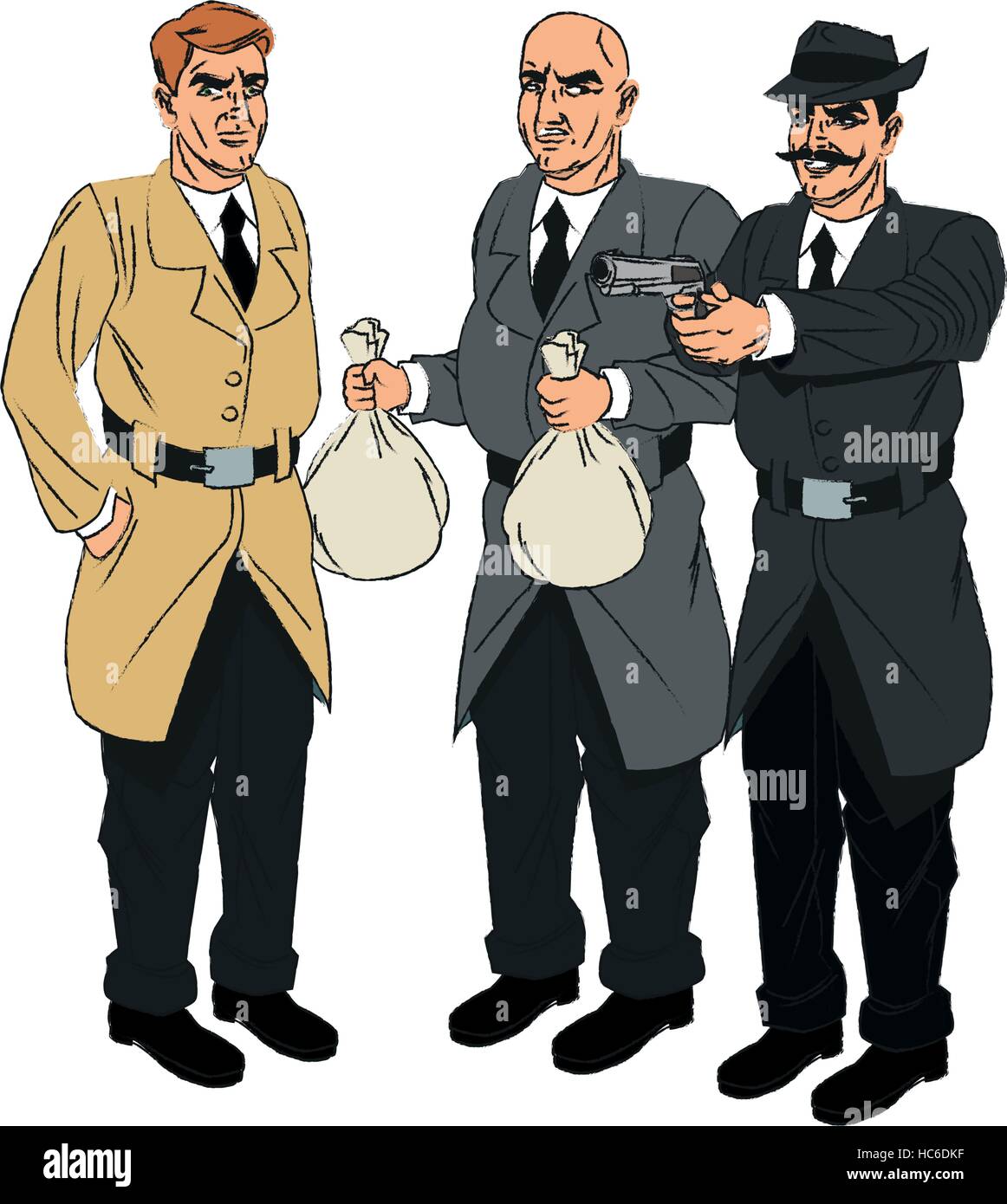 Inspector Police And Thief Cartoon Design Stock Vector Image Art Alamy