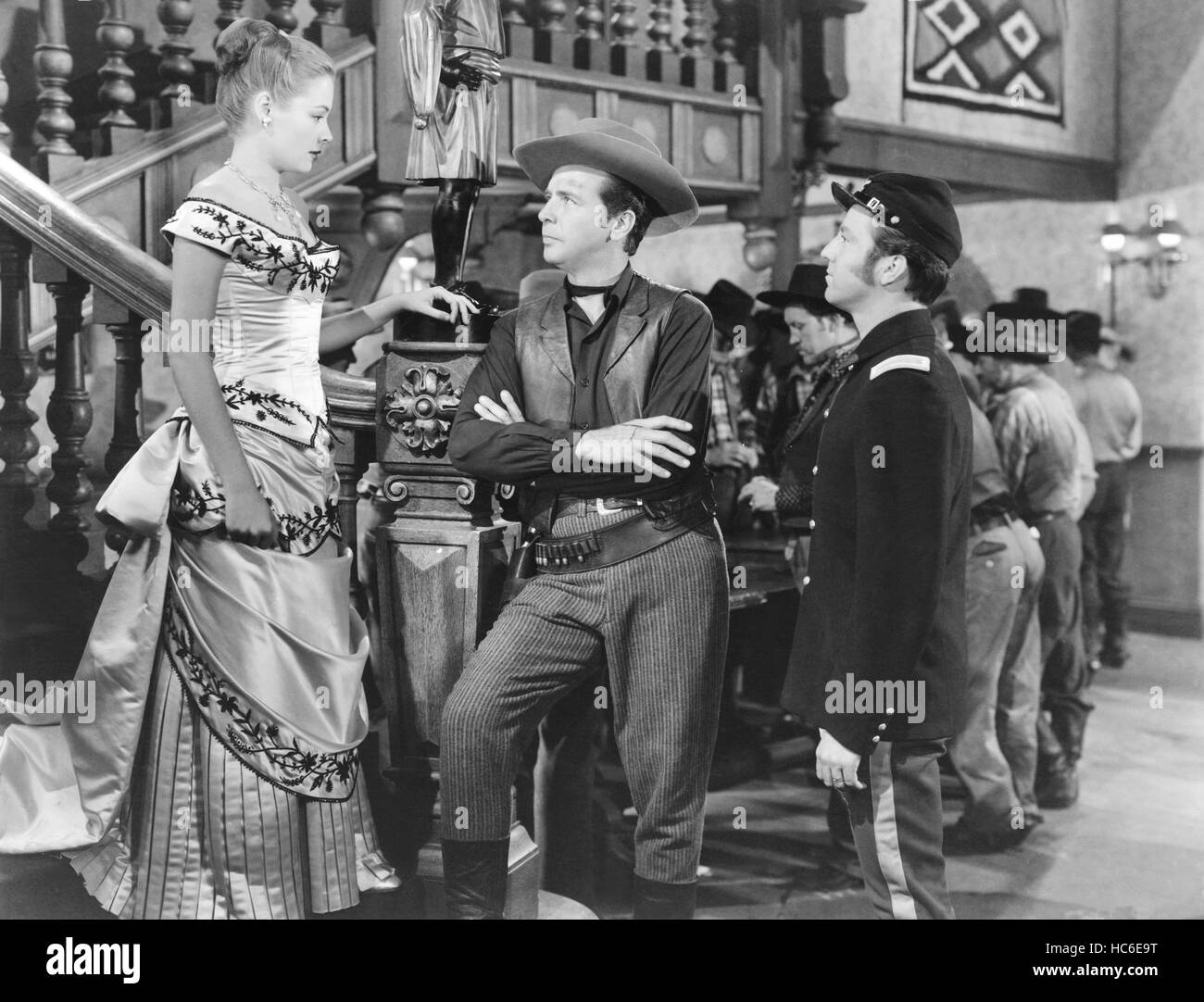 STATION WEST from left Jane Greer Dick Powell Steve Brodie