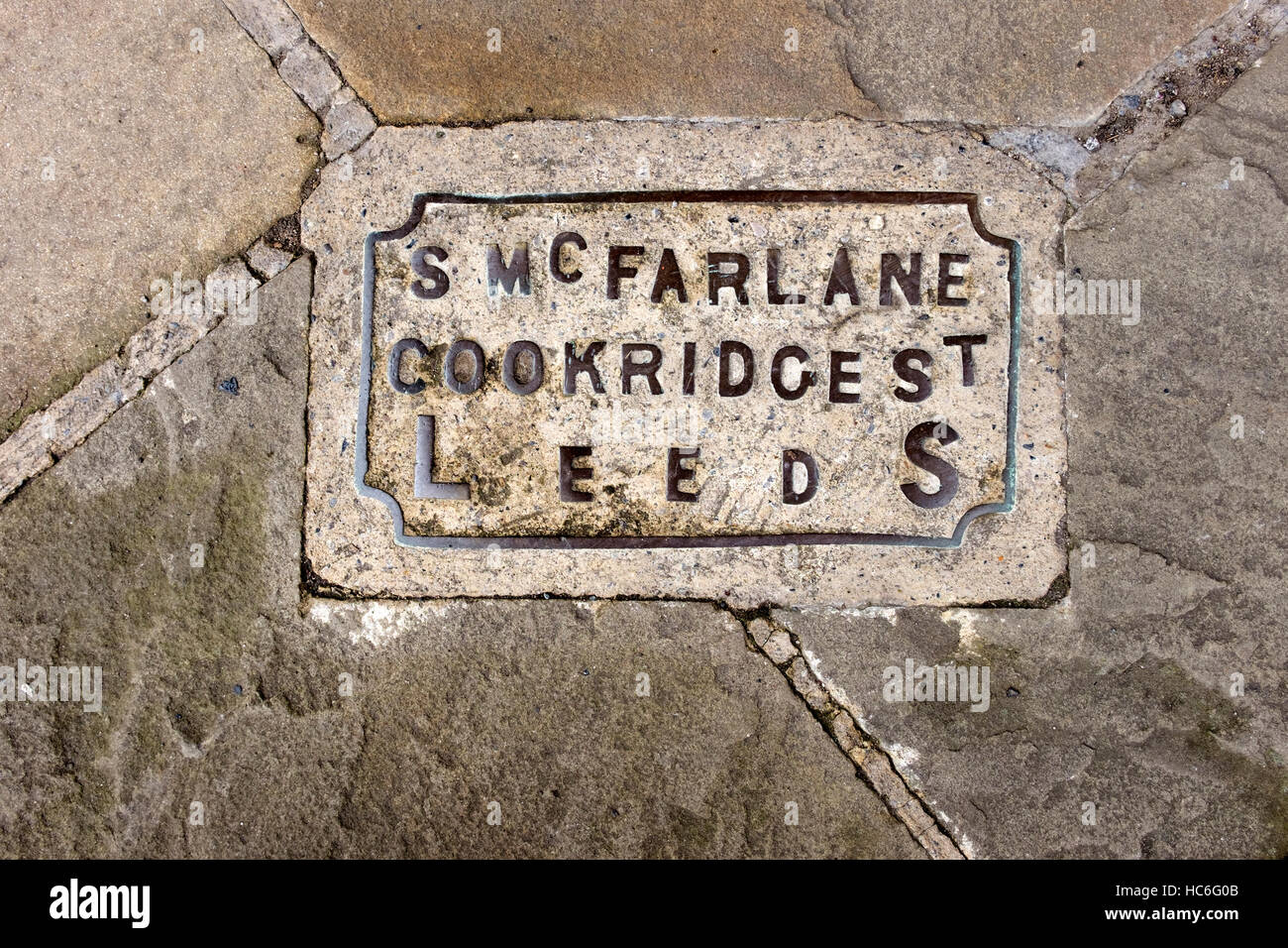 Labeled Brick Mc Farlane Cookridge Street Leeds Stock Photo