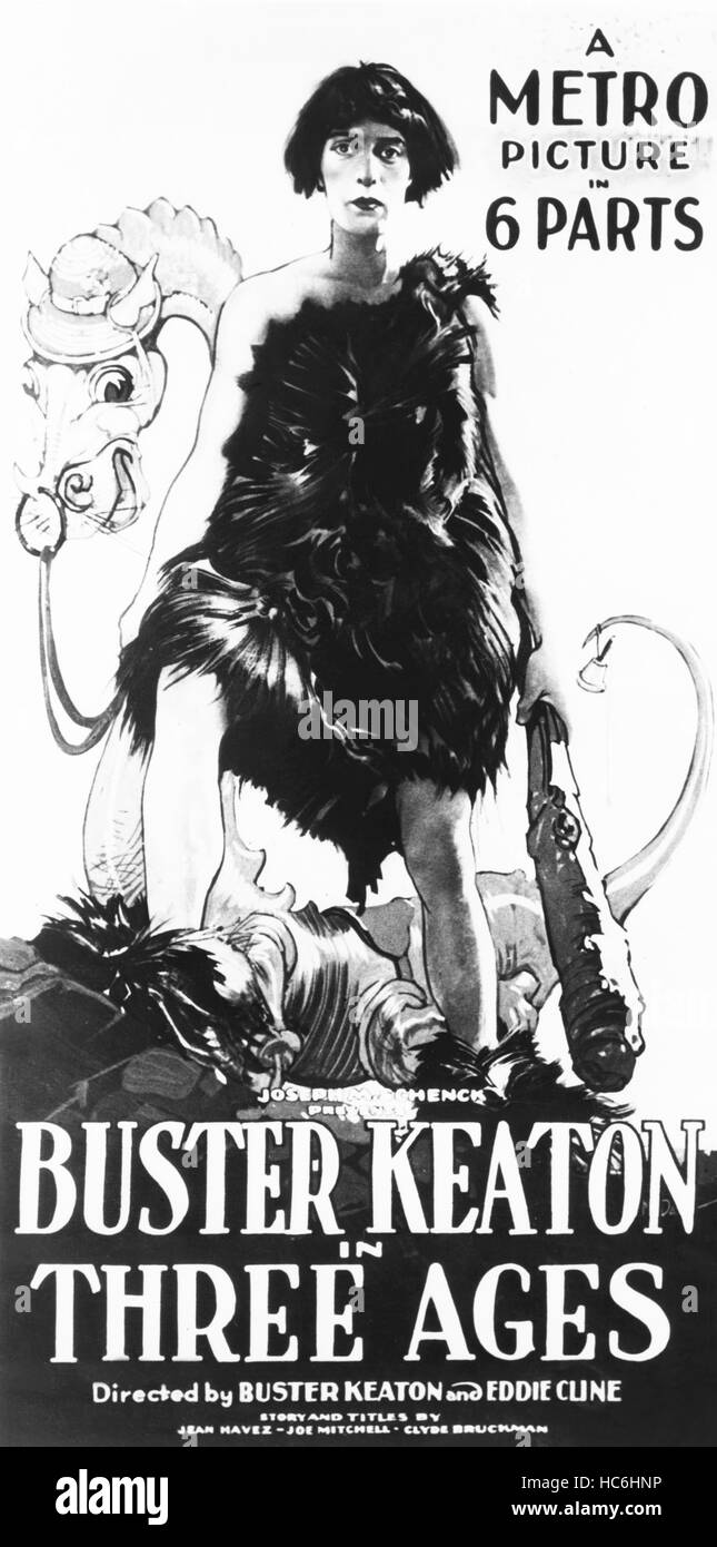 THE THREE AGES, US poster, Buster Keaton, 1923 Stock Photo Alamy