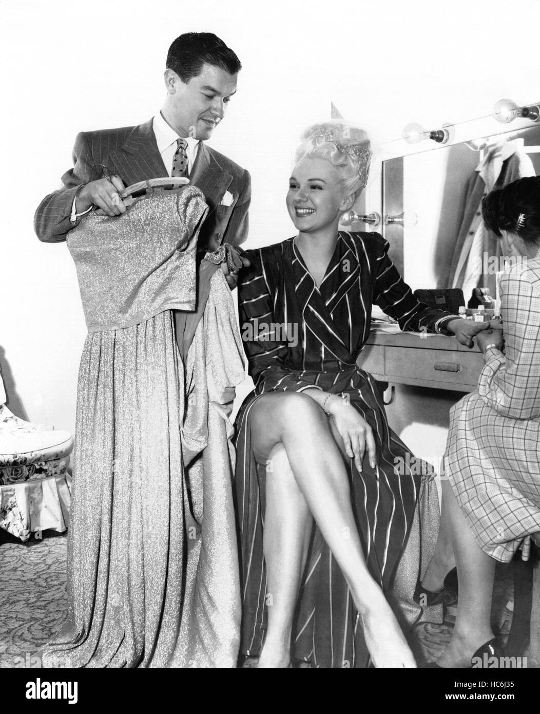 A THOUSAND AND ONE NIGHTS, costume designer Jean Louis, Adele Jergens, onset, 1945 Stock Photo