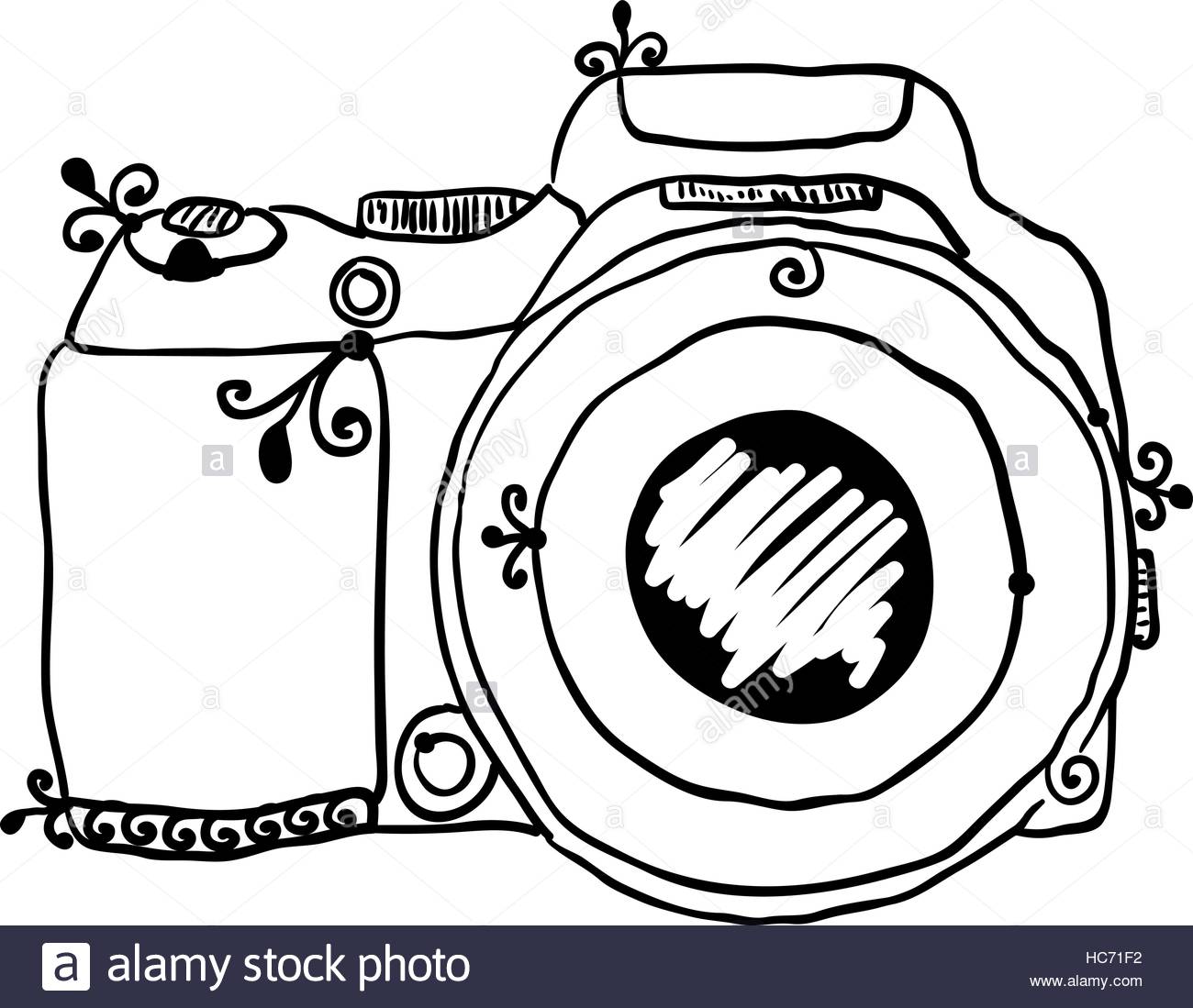 Draw Camera Cartoon Black and White Stock Photos Images - Alamy