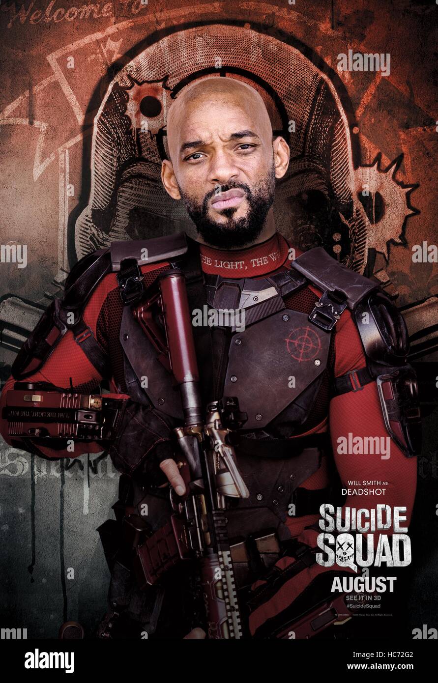 RELEASE DATE: August 5, 2016 TITLE: Suicide Squad STUDIO: Atlas Entertainment DIRECTOR: David Ayer PLOT: A secret government agency recruits imprisoned supervillains to execute dangerous black ops missions in exchange for clemency STARRING: Will Smith as Deadshot (Credit Image: c Atlas Entertainment/Entertainment Pictures/) Stock Photo