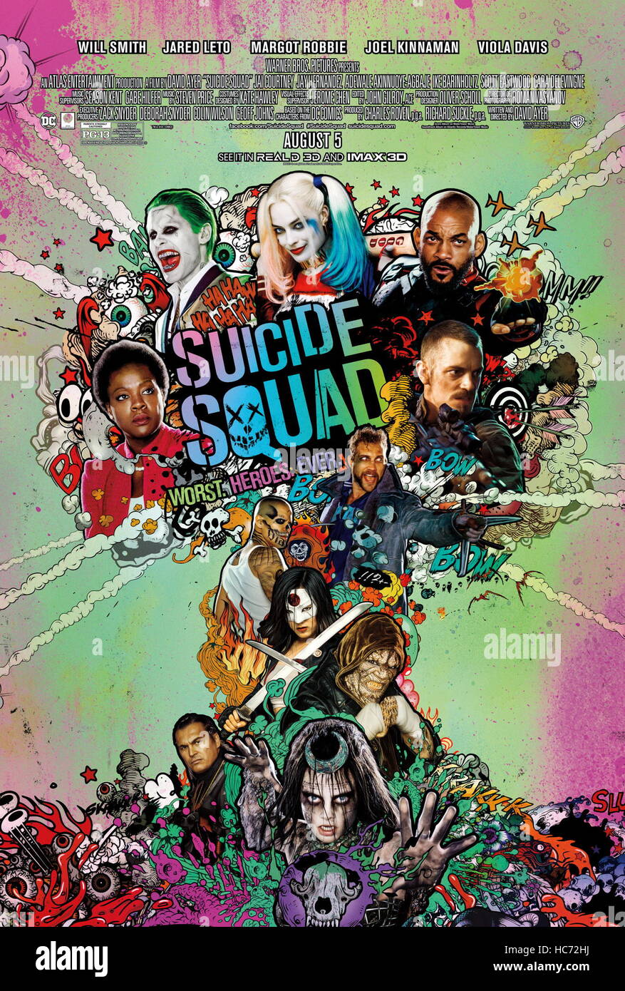 RELEASE DATE: August 5, 2016 TITLE: Suicide Squad STUDIO: Atlas Entertainment DIRECTOR: David Ayer PLOT: A secret government agency recruits imprisoned supervillains to execute dangerous black ops missions in exchange for clemency STARRING: Poster Art (Credit Image: c Atlas Entertainment/Entertainment Pictures/) Stock Photo