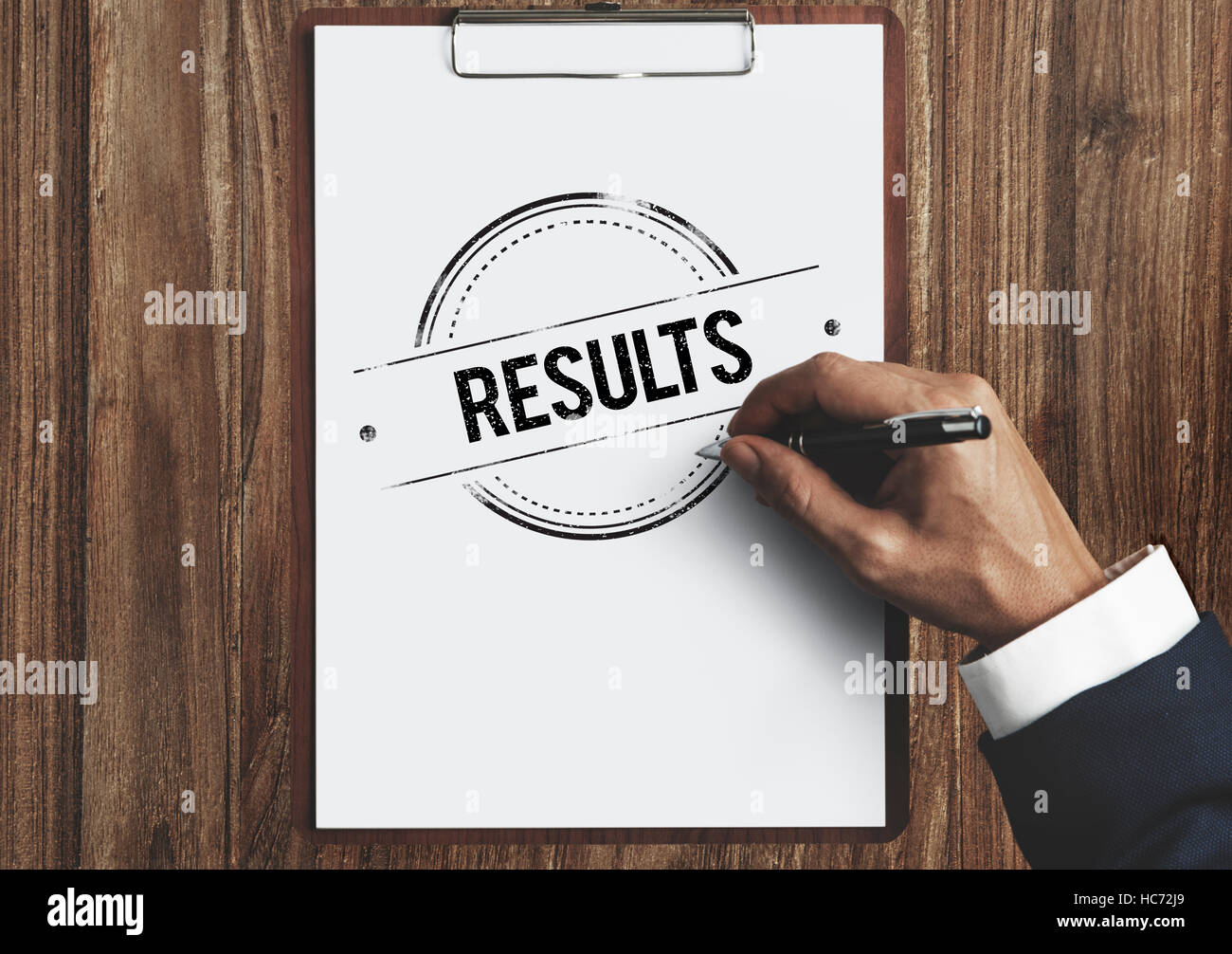 Results Evaluate Progress Outcome Productivity Concept Stock Photo