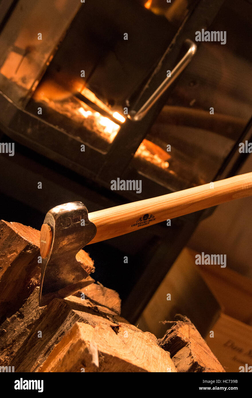 Wood for cosy evening Stock Photo