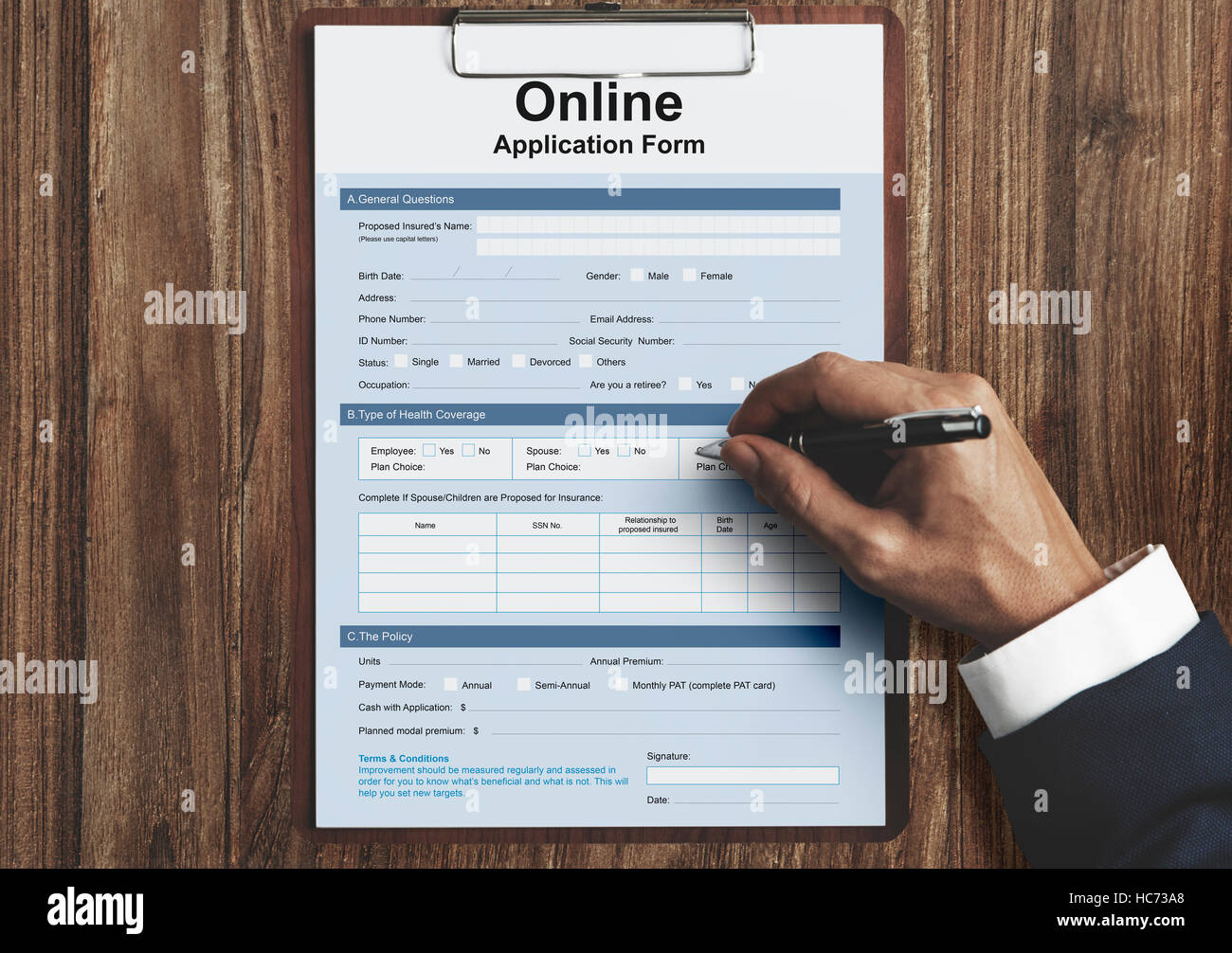 Online Application Form Document Recruitment Concept Stock Photo 