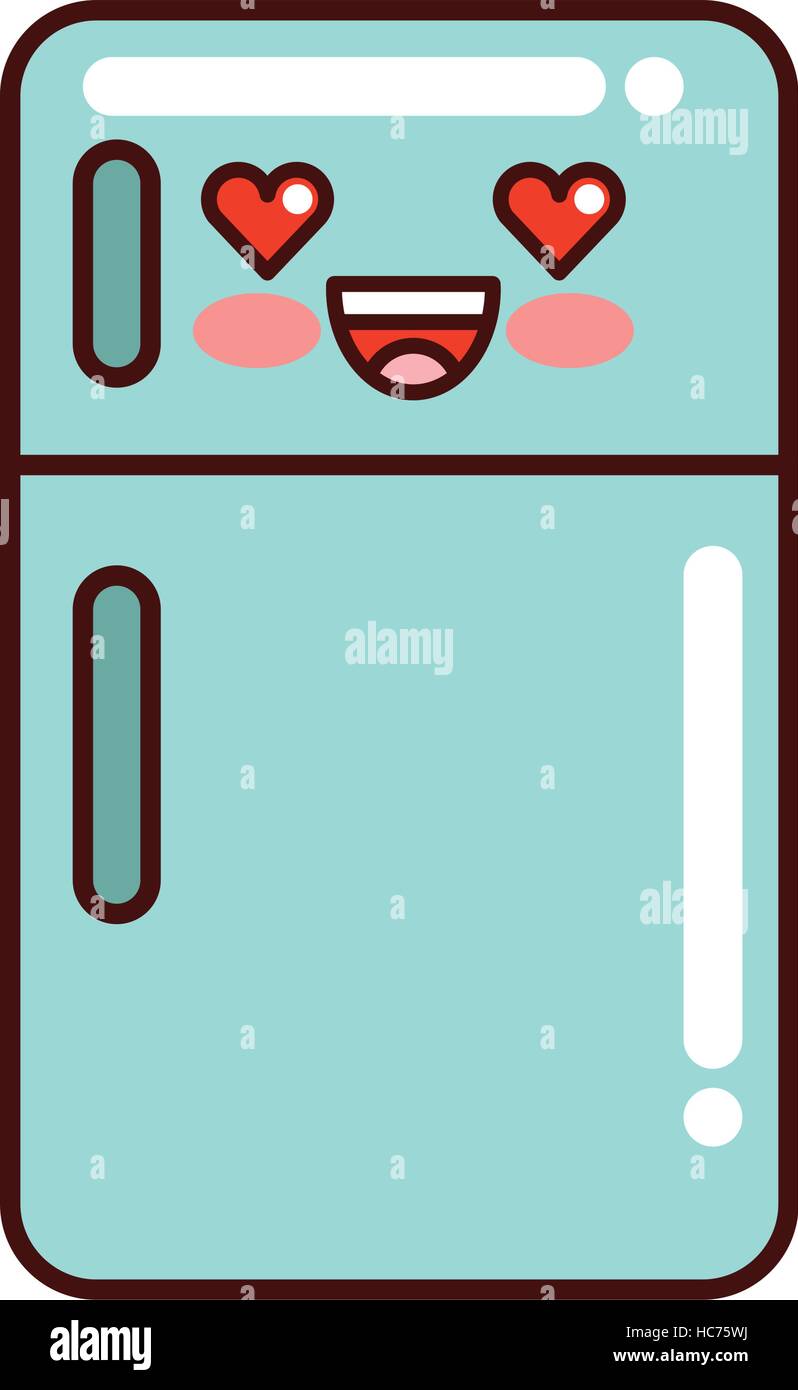 Kawaii Refrigerator Clipart Cute Fridge Graphic By Happy Printables